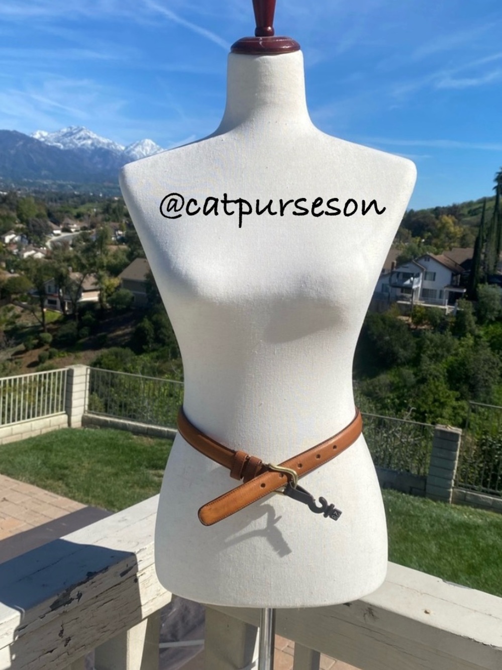 Coach vintage   British Tan Leather Belt with brass hardware